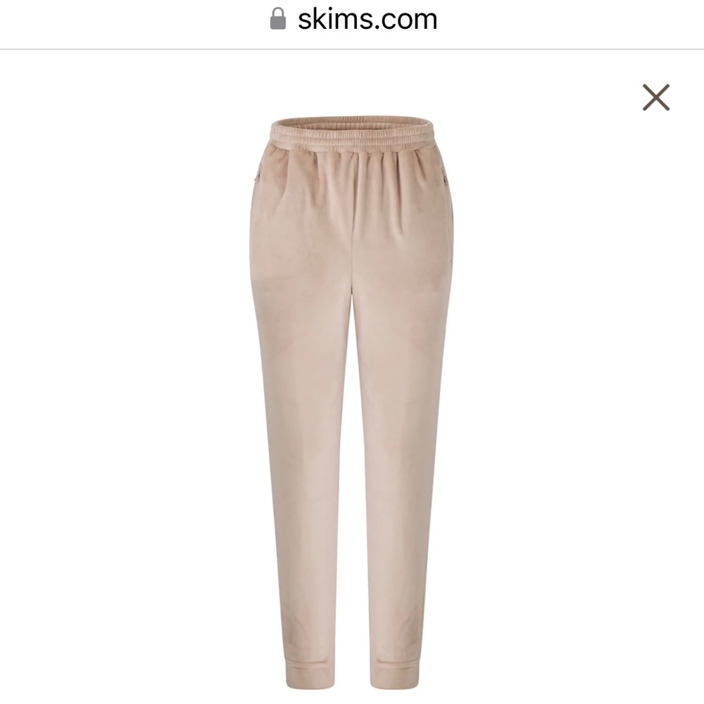 SKIMS velour jogger NWT XL Honey
